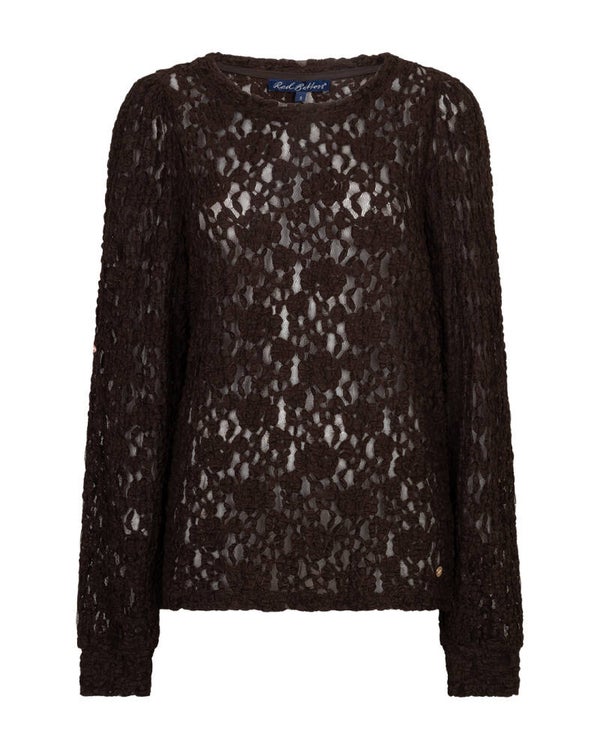 Top lace espresso RED BUTTON