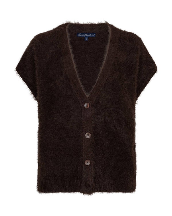 Sleeveless fuzzy espresso SRB5116 RED BUTTON