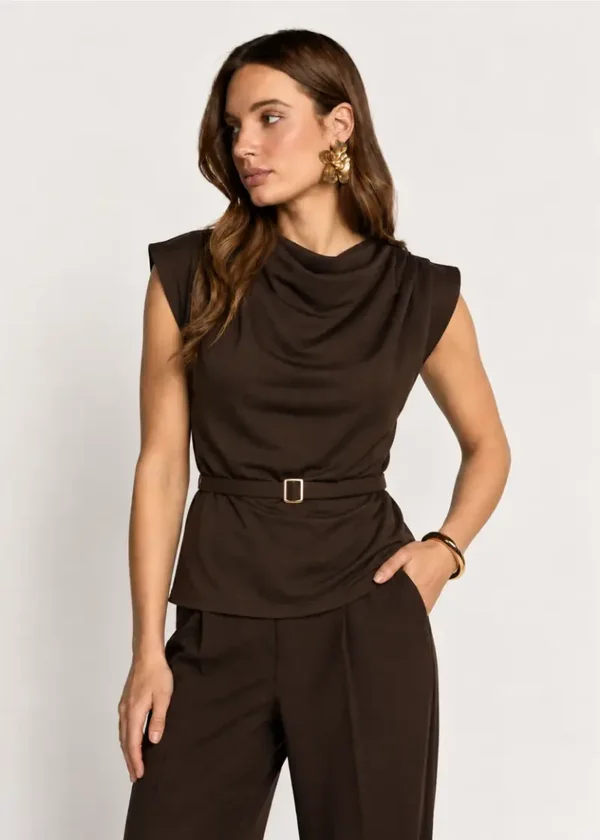 Tansy Tailored Top - Dark Chocolate FREEBIRD