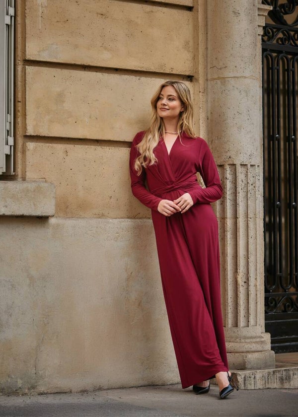 Vasili Jumpsuit LS Rood FREEBIRD