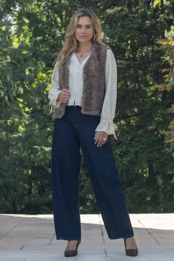 Elvira Casuals Gilet Quinn Brown Fur