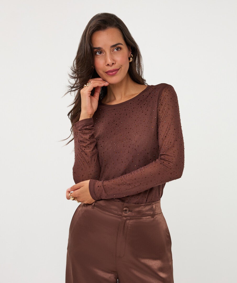 Top mesh rhinestones W26.30708 ESQUALO