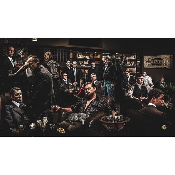 Glasschilderij Gangster Cigar Club