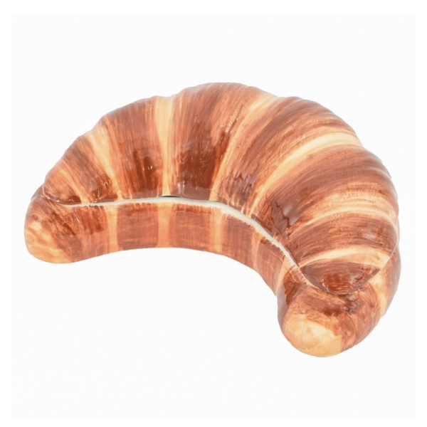 Aardewerk bakje met deksel croissant