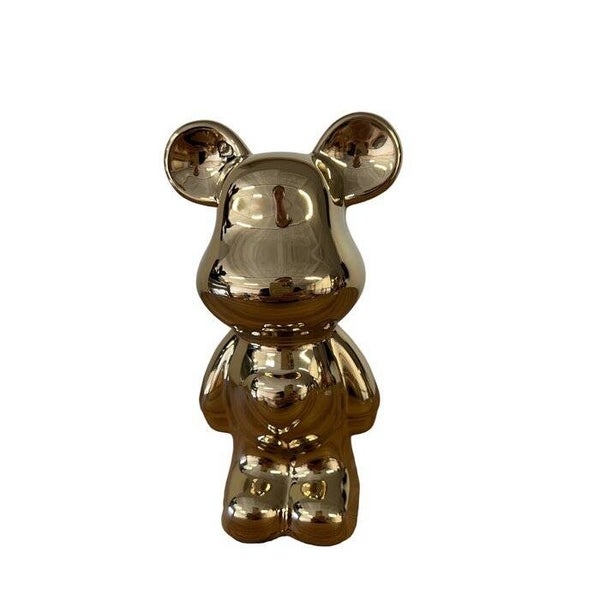 Keramieken beer 18cm goud