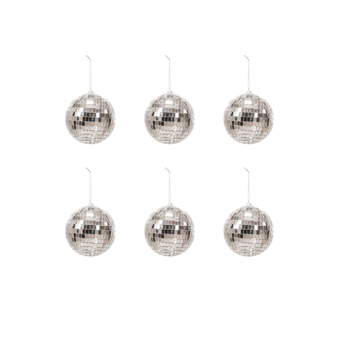 Set 6 - Disco - 6x6x6cm Silver