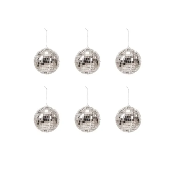 Set 6 - Disco - 6x6x6cm Silver
