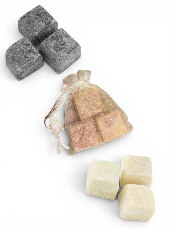 Organza zakje met 3x mini amberblokje