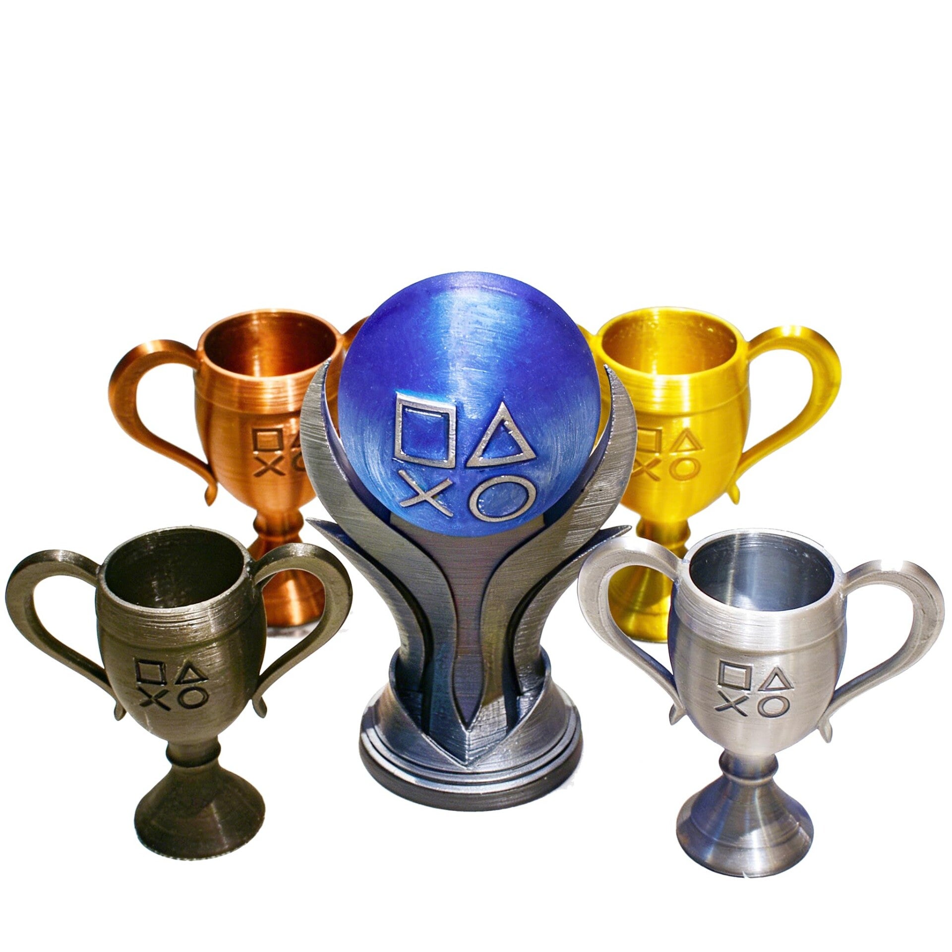 Trofeos de Juegos de PS, Juego de 5 trofeos físicos (Platino/Oro/Plata/Bronce/Secreto)
