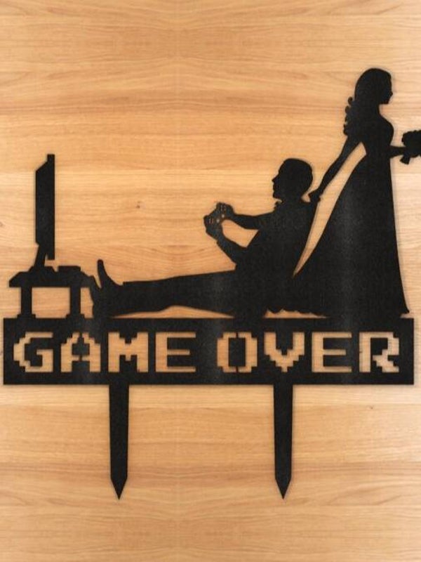Decoración divertida para pastel 'Juego Terminado'
