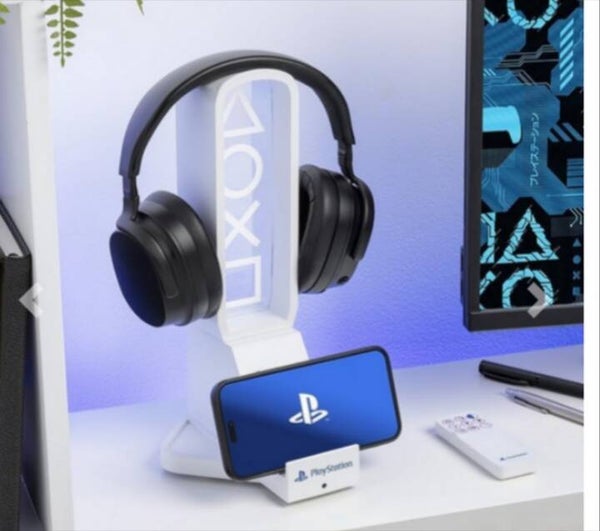 Soporte para auriculares, mando y dispositivo movil con iluminacion Playstation