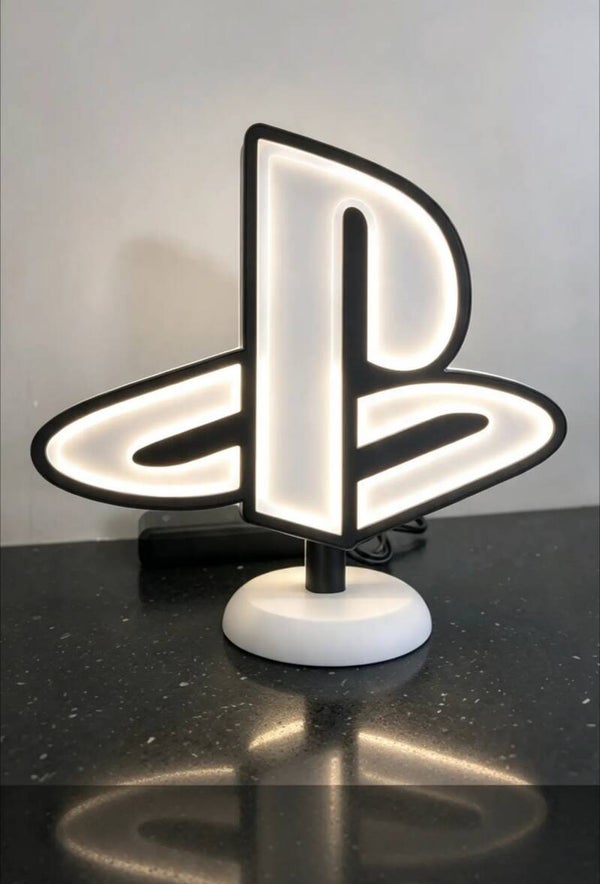 Lámpara de Mesa PlayStation Logo Blanco – Decoración Setup Gamer