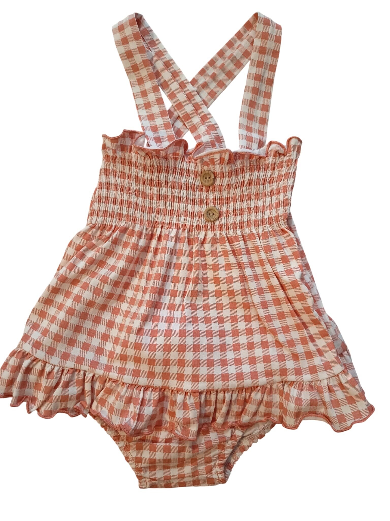 Vestido con cubre melocotón
