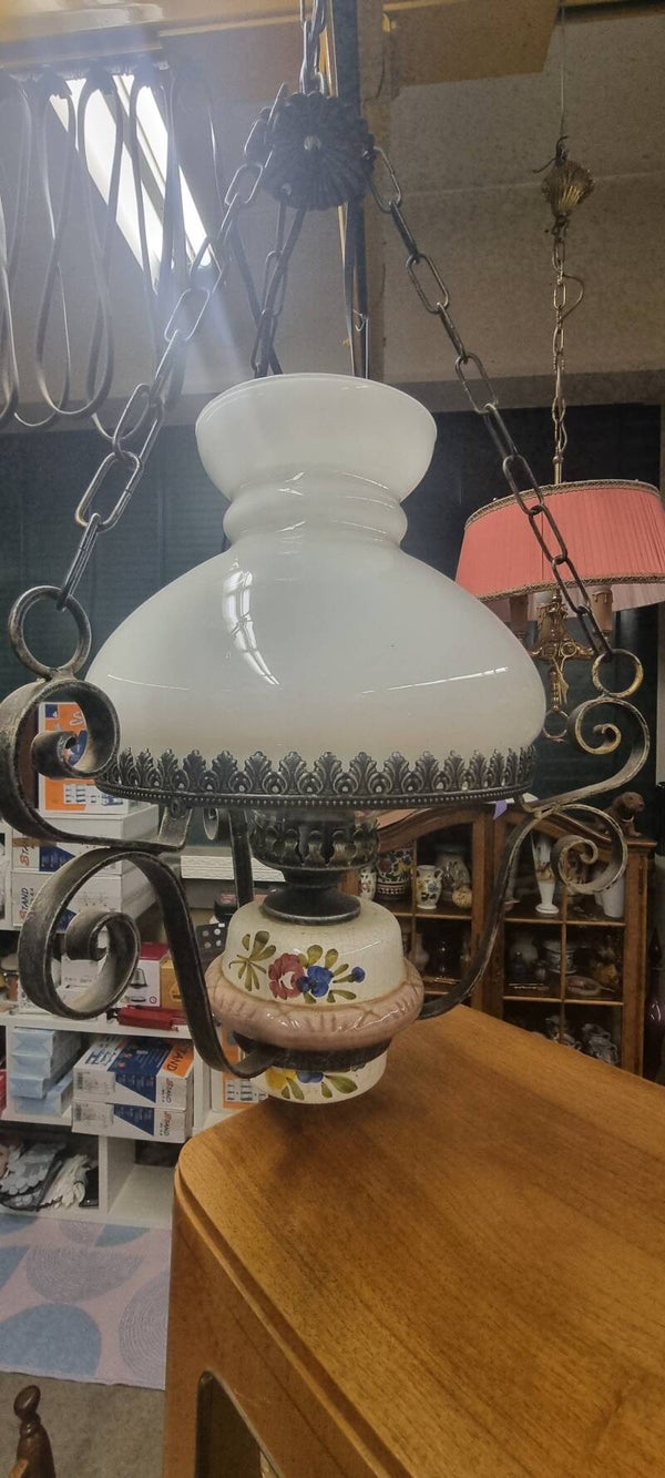 Vintage Landhaus-Hängelampe im Petroleumstil