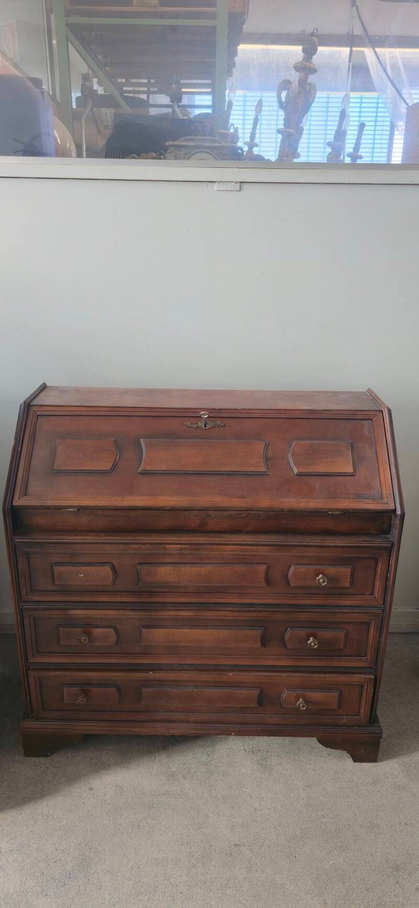 Vintage Sekretär / Schreibkommode aus Holz mit Schubladen