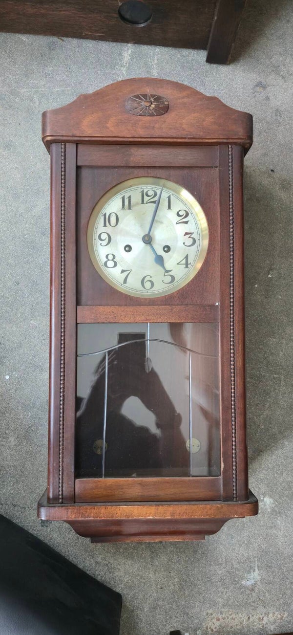 Antik Pendel Wanduhr ca 1920