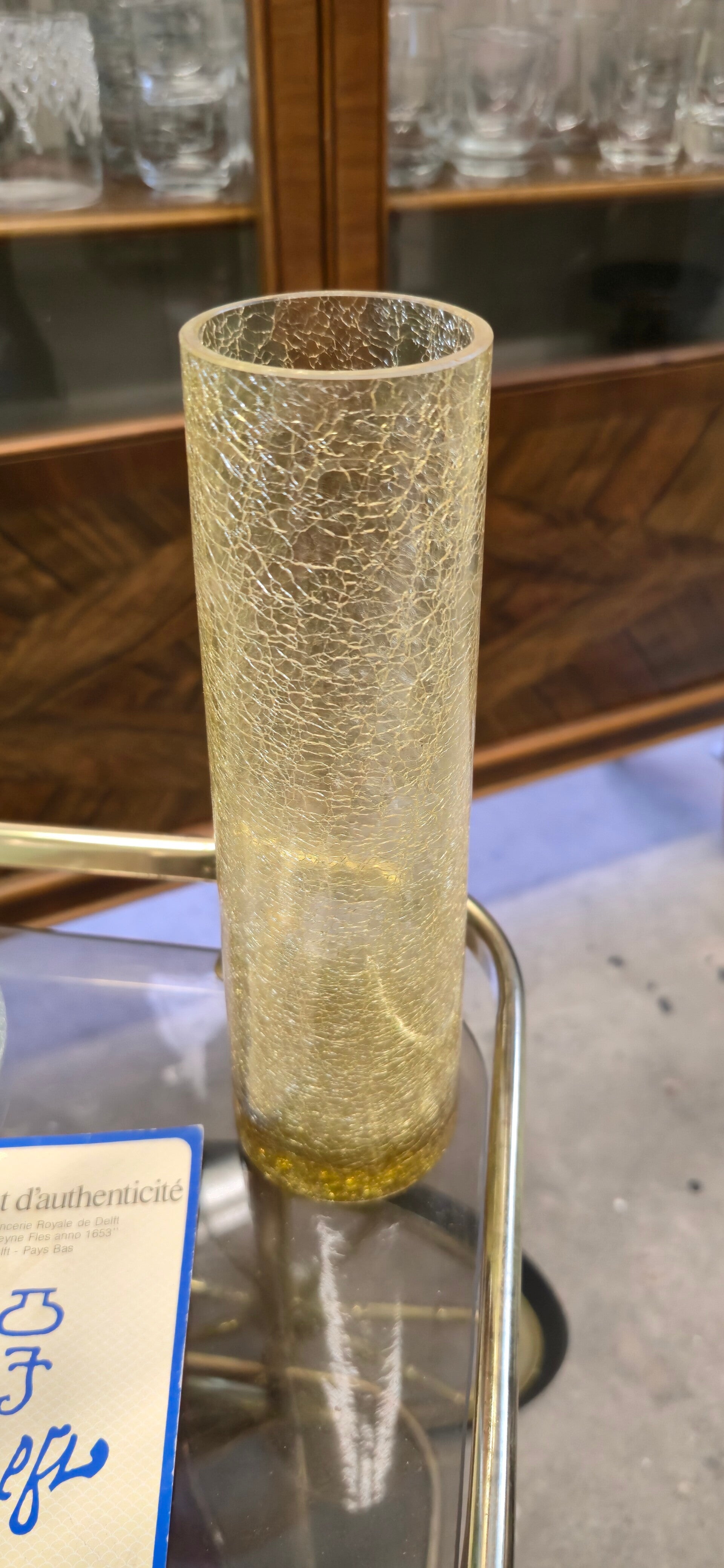 Vintage Glasvase Craquelé