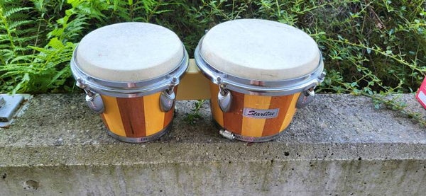Vintage Starline Bongos aus Holz – Percussion Trommeln