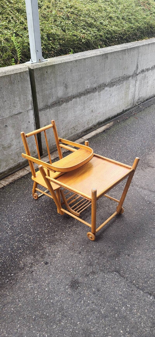 Vintage Kinderhochstuhl 2-in-1 – umbaubar zu Tisch & Stuhl – Massivholz