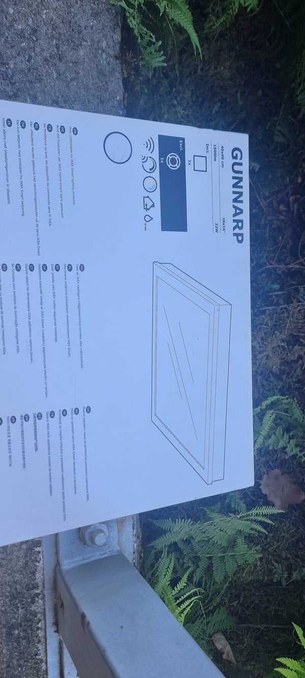 IKEA GUNNARP LED Decken-/Wandleuchte 40 × 40 cm – Smart, neu & originalverpackt
