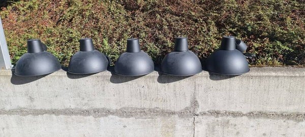 5x IKEA HEKTAR Hängeleuchte / Industrielampe – schwarz – Metall