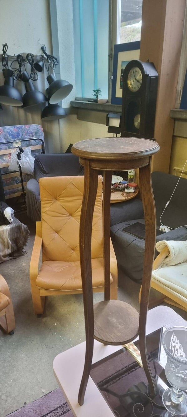 Vintage Blumenständer aus Holz – Jugendstil-Look – ca. 112 cm
