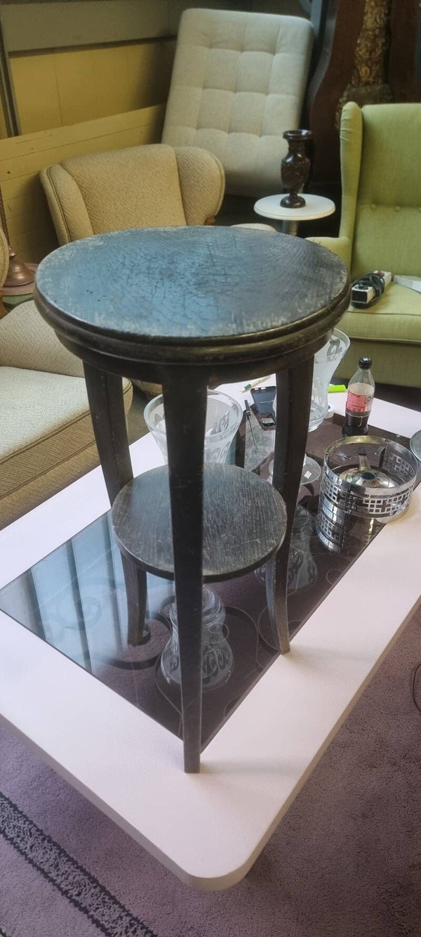 Vintage Blumenständer aus Holz – 2 Ablagen – Shabby Chic