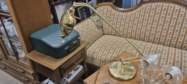 Vintage Messing-Schreibtischlampe / Leseleuchte