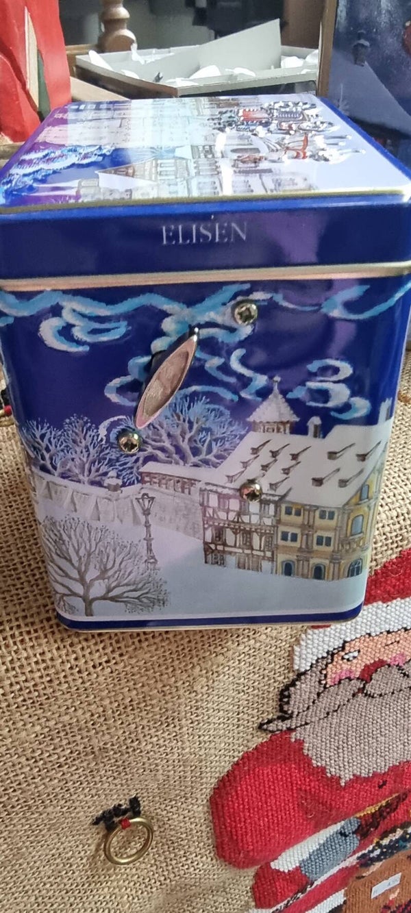 Nostalgische Weissella Weihnachts-Blechdose mit funktionierender Spieluhr