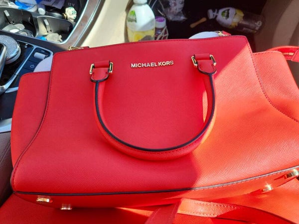 Michael Kors Handtasche Rot Saffiano mit Schulterriemen – Original
