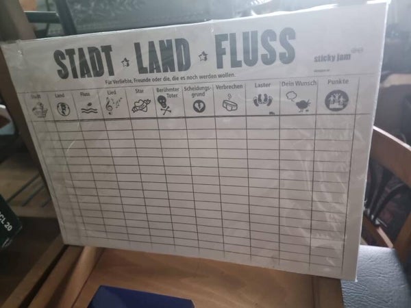 „Stadt Land Fluss“ von Sticky Jam