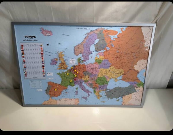 Europa Karte Pinnwand mit Rahmen