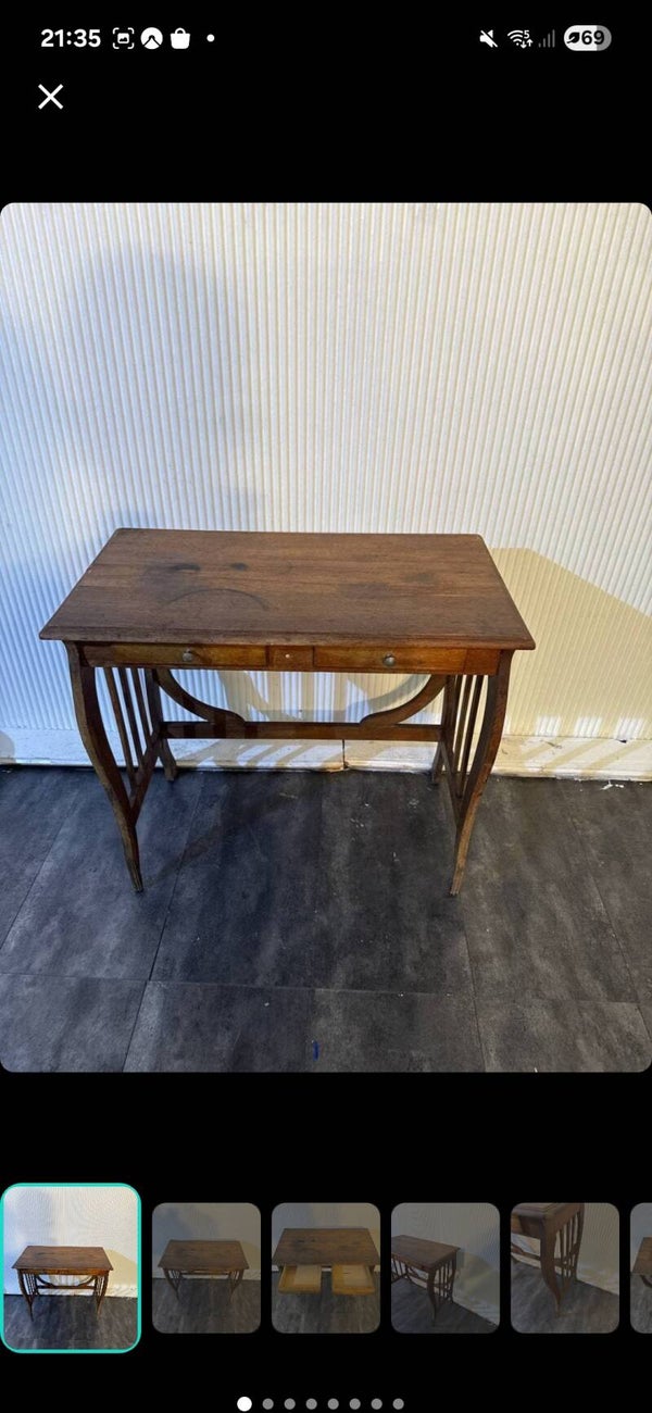 Antiker Jugendstil Schreibtisch / Beistelltisch mit 2 Schubladen