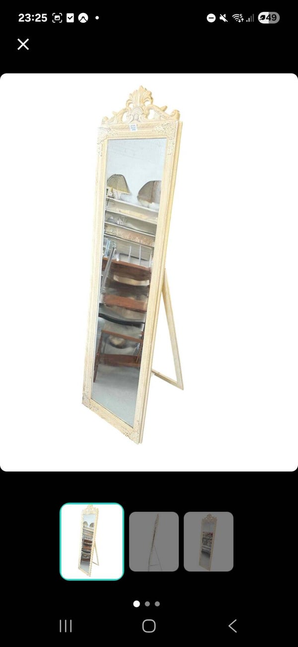 Eleganter Barock Standspiegel 175 cm – 45cm Shabby Chic Ankleidespiegel