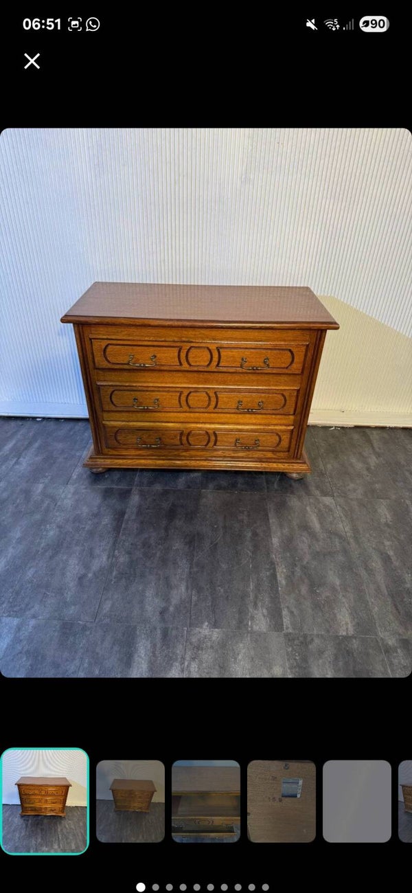 Vintage Eiche Kommode 3 Schubladen – Landhaus Stil – Massiv & Viel Stauraum