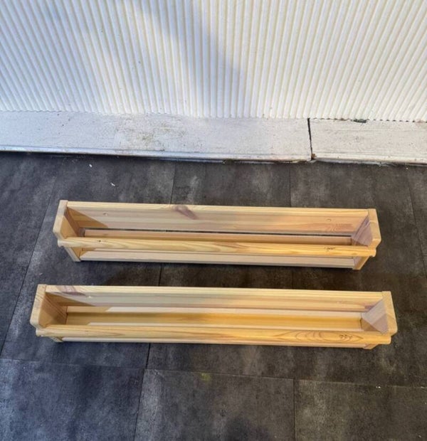 2 Massivholz Wandregale / Gewürzregale aus Kiefer – Naturholz