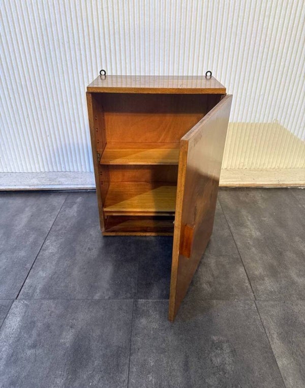 Vintage Hängeschrank aus Wurzelholzfurnier – Mid Century Design