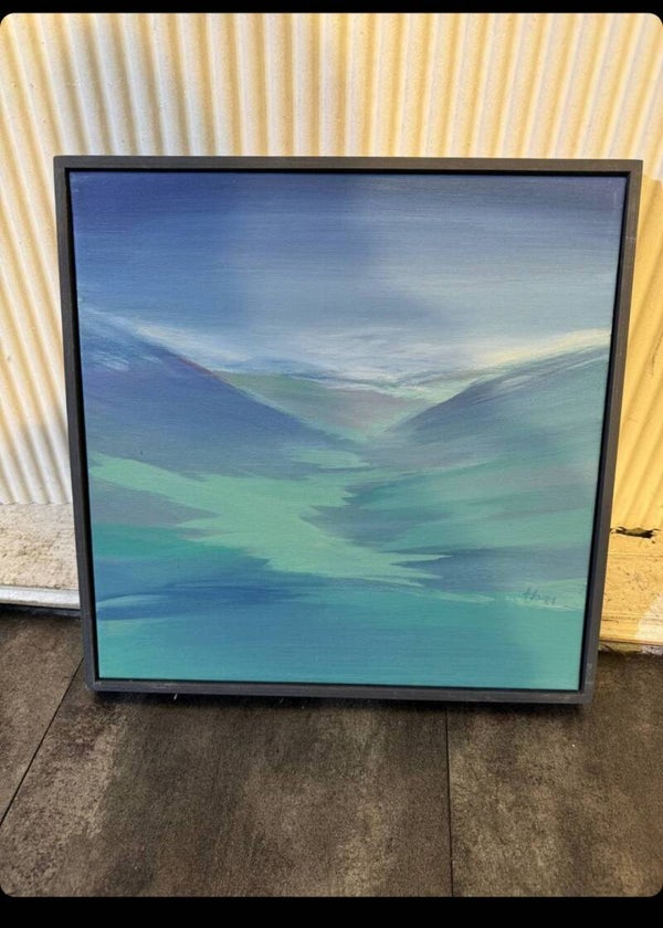 Modernes Leinwandbild – Abstrakte Berglandschaft in harmonischen Naturtönen