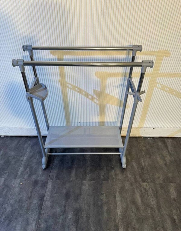 Ausziehbarer Kleiderständer / Garderobe mit Schuhablage – Metall