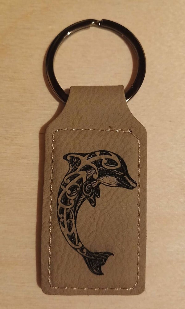 Porte clé en cuir Dauphin