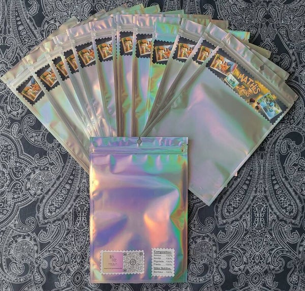 Sachet de bonbons VIDE. Transparent holographique, Personnalisé
