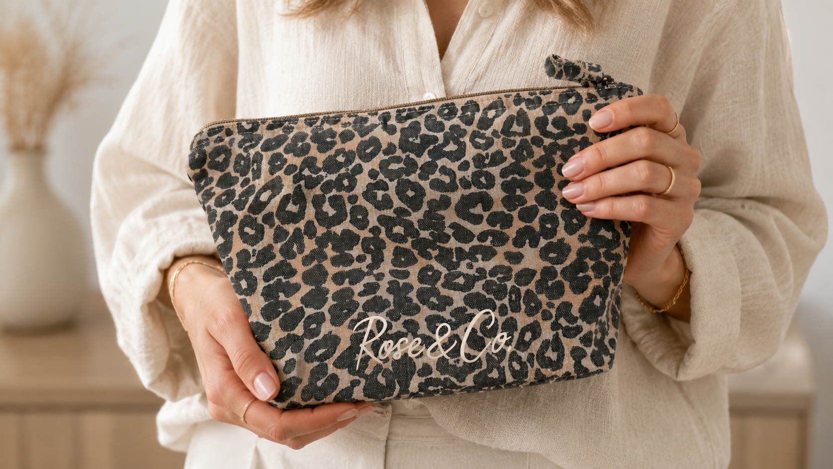 Trousse Léopard Rose&Co.