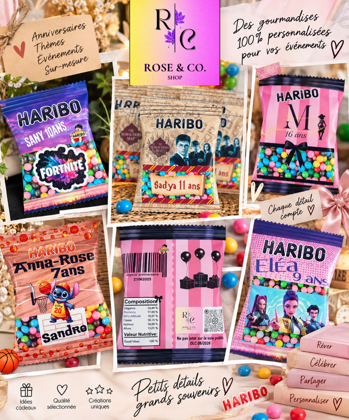 Idées cadeaux Confiserie Haribo Dragibus personnalisés