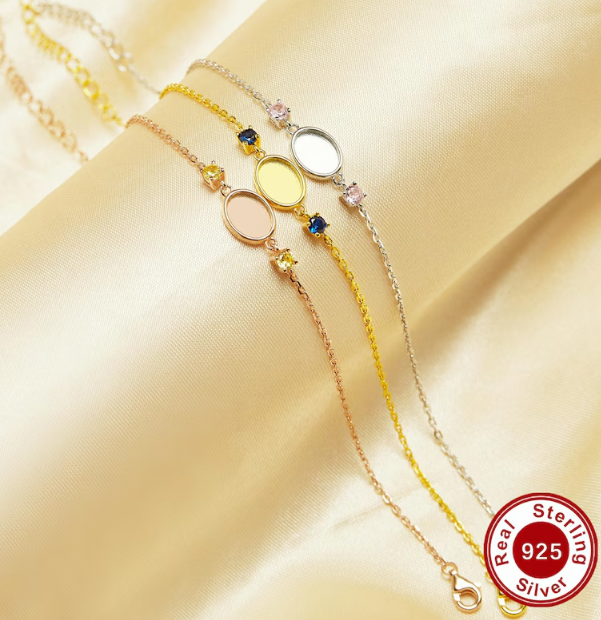 Ovale ring armband met geboortesteen