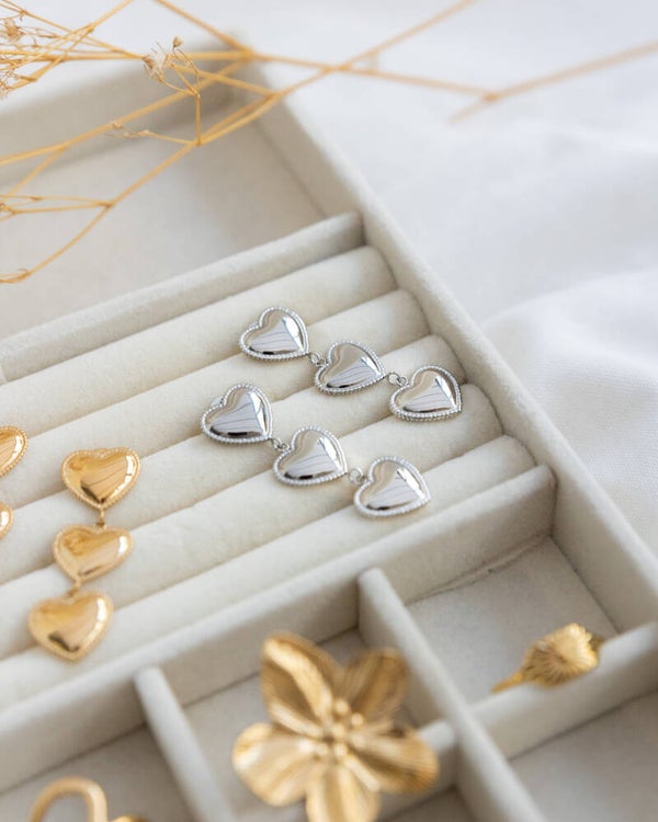 The Stack of hearts earrings