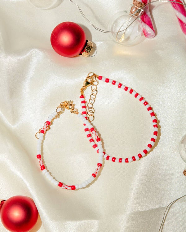The Candy Cane beaded bracelet set