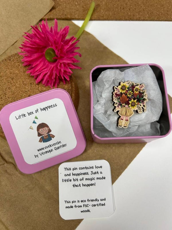 Houten pin - Herfstmeisje