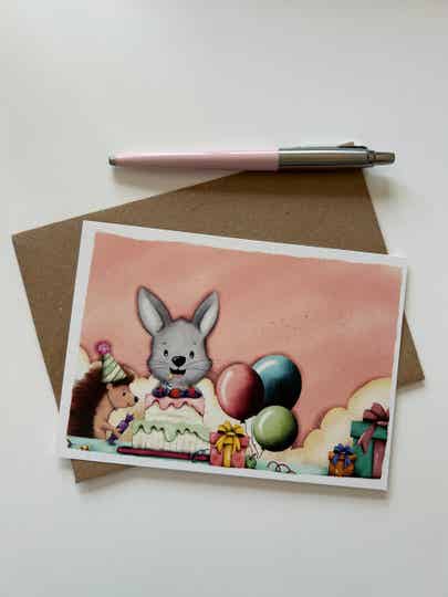 Postkaart - Feesttaart!