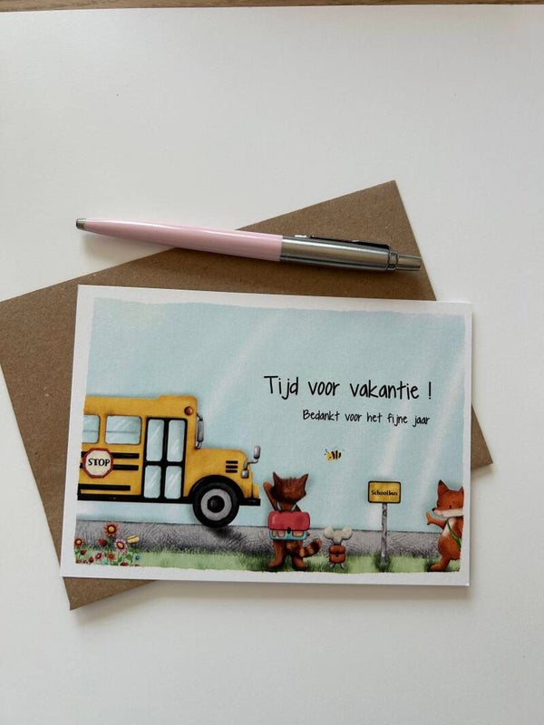 Postkaart - Schoolbus