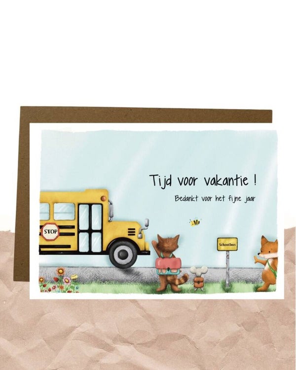 Postkaart - Schoolbus